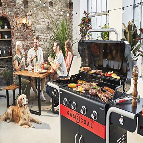 Char-Broil Gas2Coal 2.0 440 Barbacoa Híbrida de 4 Quemadores