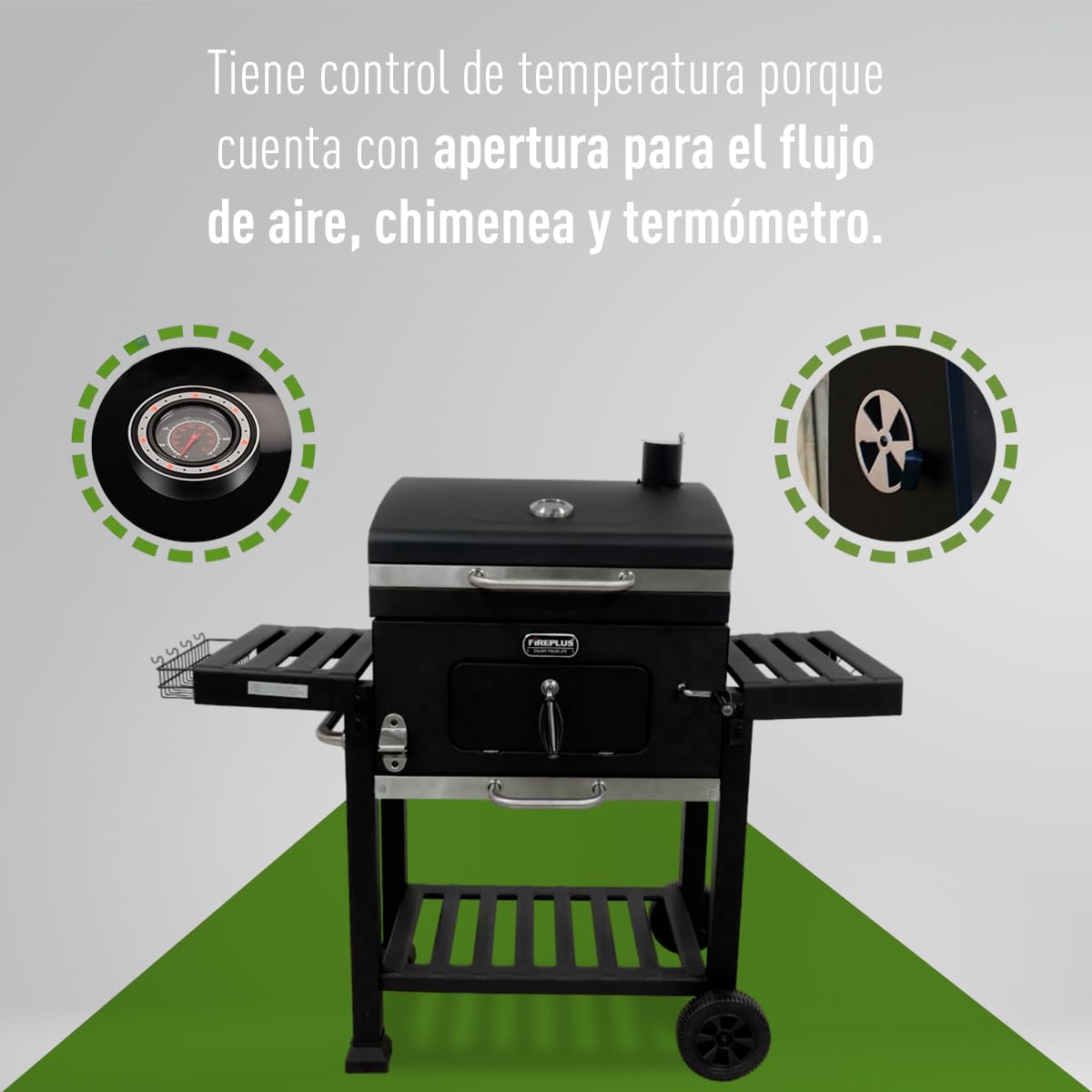 Amig Barbacoa de Carbón Portátil con Ruedas