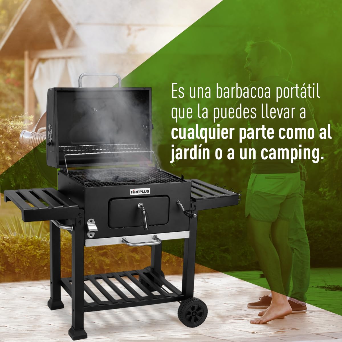 Amig Barbacoa de Carbón Portátil con Ruedas