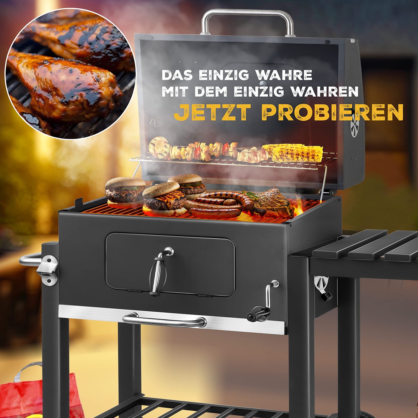 KESSER® Parrilla de Carbón con Carrito
