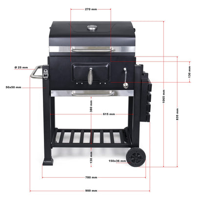 Wiltec Barbacoa de Carbón Móvil