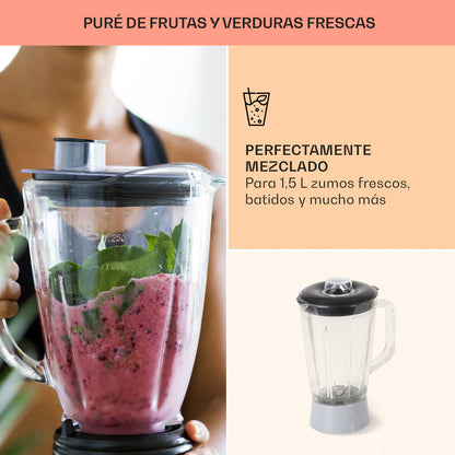 Klarstein batidora amasadora 1800W con bol 5L y licuadora 1,5L