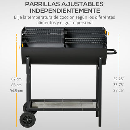 Outsunny Barbacoa de Carbón Portátil
