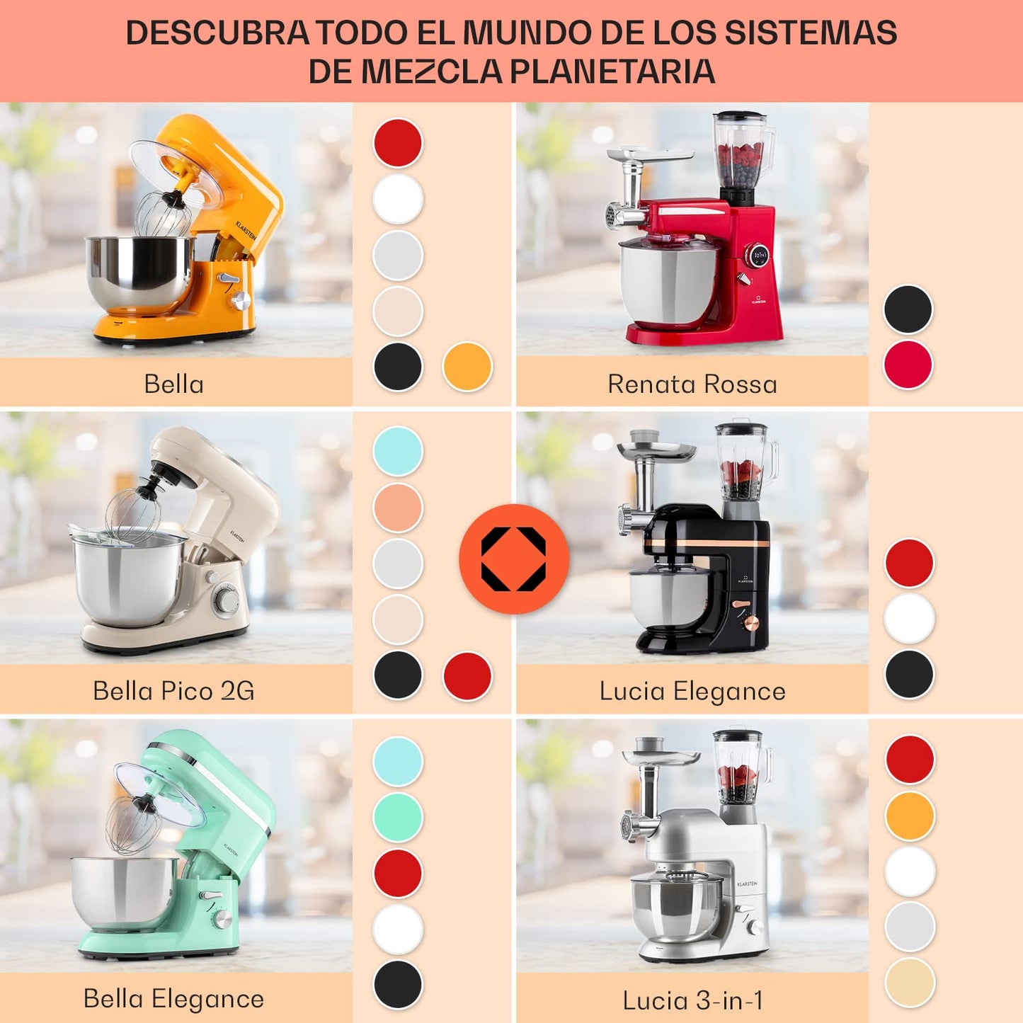 Klarstein batidora amasadora 1800W con bol 5L y licuadora 1,5L