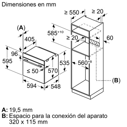 Bosch Serie 4 HBA574ES3 Horno Multifunción Pirolítico