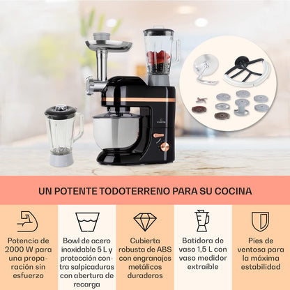Klarstein batidora amasadora 1800W con bol 5L y licuadora 1,5L