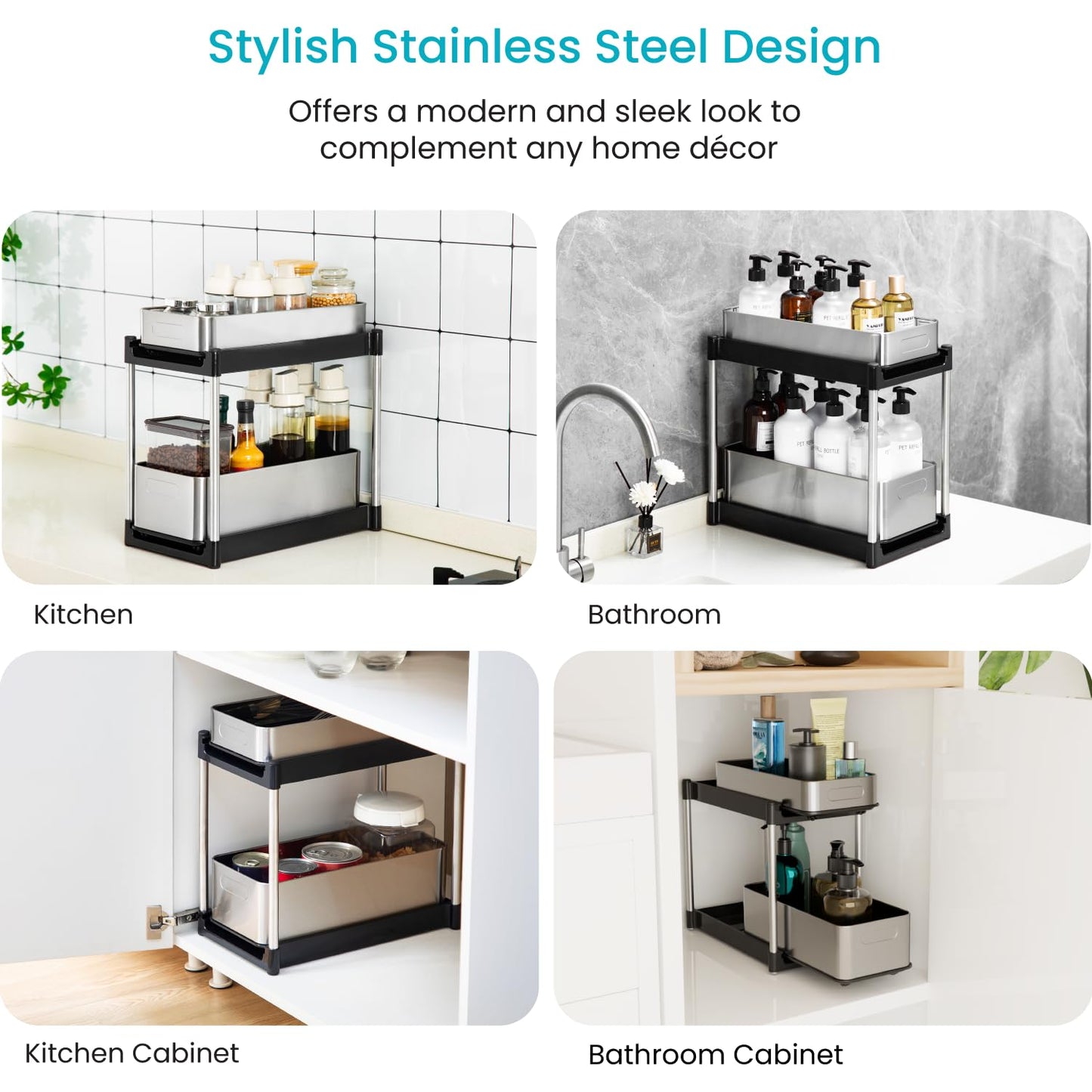 Home Zone Living Organizador Extraíble de 2 Niveles