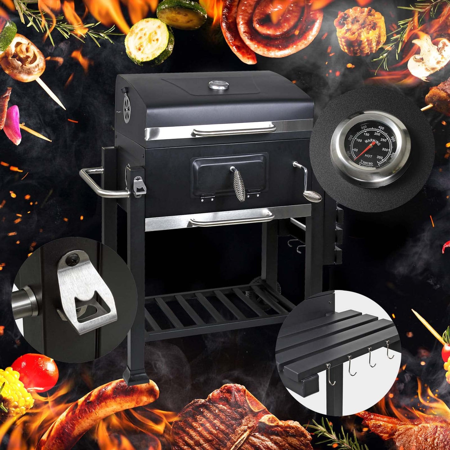 Wiltec Barbacoa de Carbón Móvil