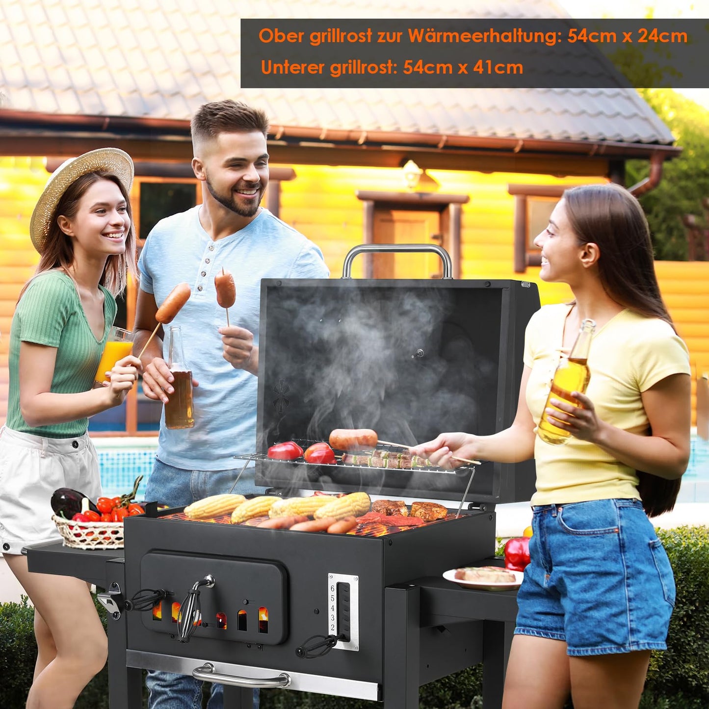 TLSUNNY Barbacoa de Carbón XXL